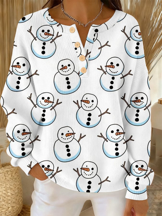 סריג מחמם הדפס איש שלג